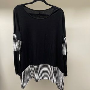 Black and white long sleeve top